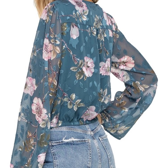 SOLD • ASTR THE LABEL Surplice Cut Velvet Top NWOT - Picture 5 of 7